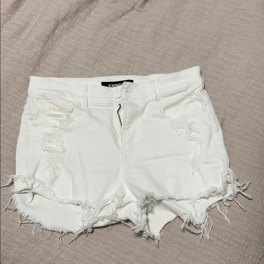 American Eagle white jean shorts